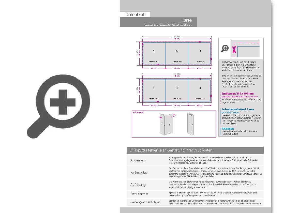 Product Bild hochzeitskarte__gefalzt_auf_quadrat_10_5_cm_x_10_5_cm__vertikaler_zickzackfalz__6-seitig