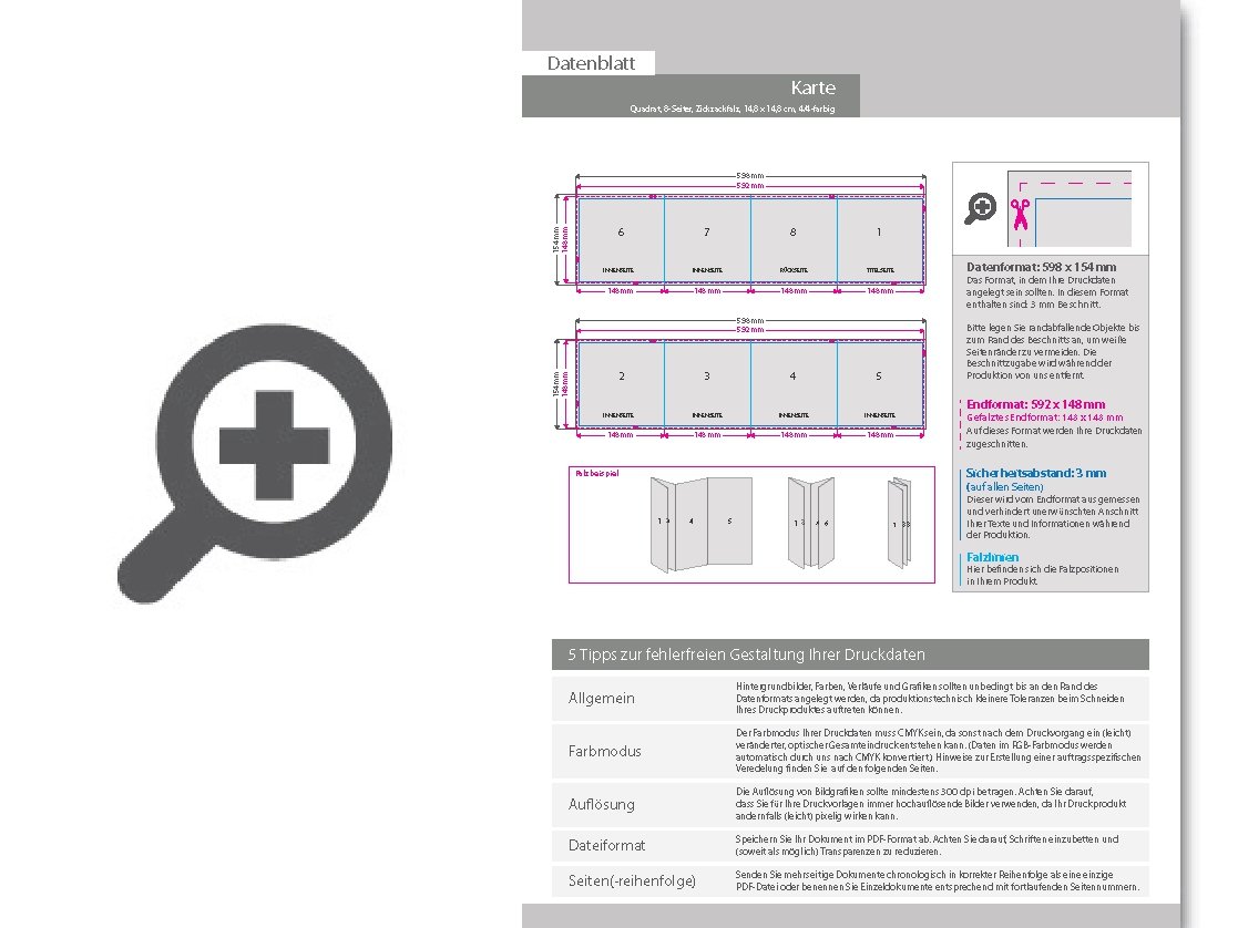 Product Bild hochzeitskarte__gefalzt_auf_quadrat_14_8_cm_x_14_8_cm__vertikaler_zickzackfalz__8-seitig